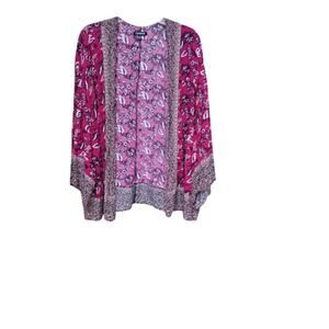 Torrid Kimono Cardigan Flora Rayon Print Size 3/4